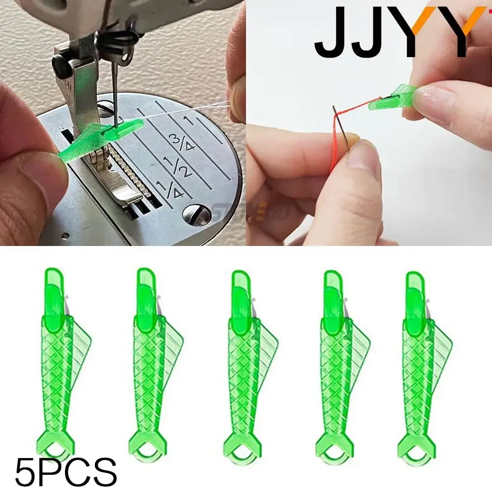 JJYY 5Pcs Guide Device Needle Threader Wire Loop DIY Simple Threader For Sewing Embroidery Machine Simple Needle Fast Threader