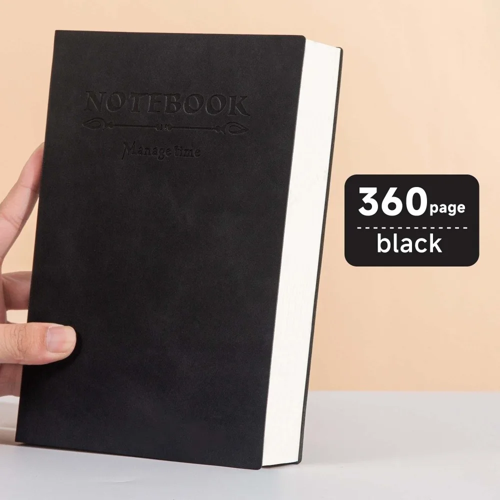 Elegant 360 Page Universal a5 Notebook Leather Surface Soft Business Memo Book Minimalist Waterproof Diary Notepad Gift