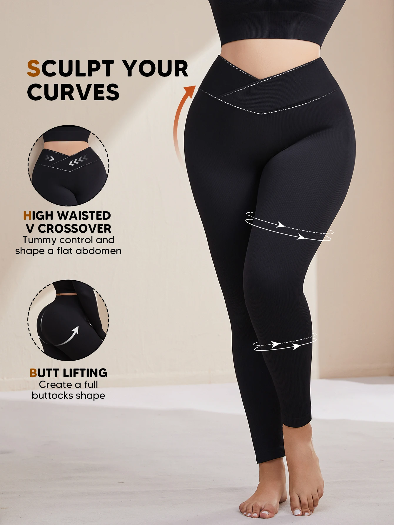 Hoog getailleerde legging voor dames - Geen doorzichtige buikcontrole Fietsen Workout Yoga atletische broek