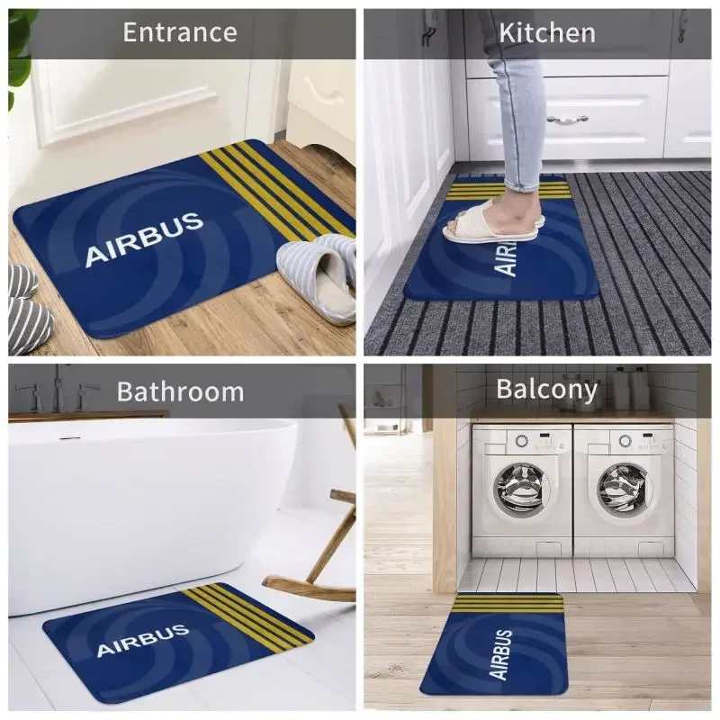 Anti-Slip Airbus Pilot Doormat Aviation Airplane Mat Kitchen Bathroom Garden Rug Carpet Mat Leisure Balcony Doormat Mats
