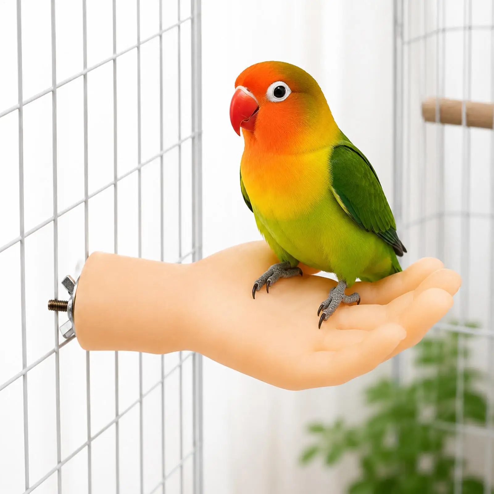 Bird Perch Realistic Funny Hand Non-Slip Enrichment Standing Toys Simulated Desensitization Bird Perch for Cockatiel Conure