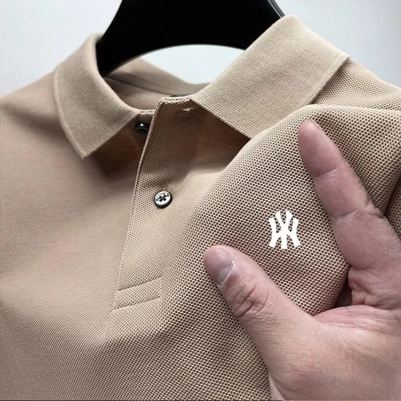 

Summer 2025 New men's business short-sleeved collared POLO shirt, fashionable and casual outdoor breathable sports men's T-shirt