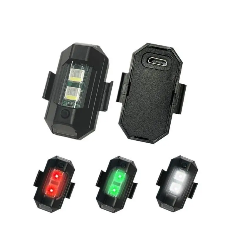 1Pcs Tricolor LED Strobe Light, USB Rechargeable Anti-Collision Light for Drones, Motorcycles, Bikes & Outdoor Activities