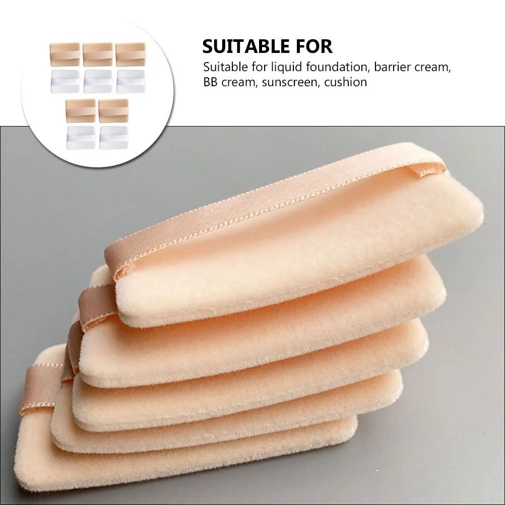 

10Pcs Powder Puff Makeup Tool Strap Soft Synthetic Sponge Loose Mineral Face Body Powder Pad Washable Puff Applicator