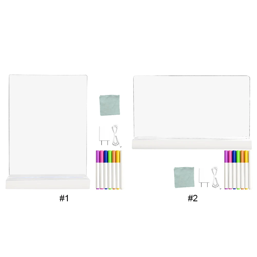 لوحة تحديد متوهجة LED USB شحن لوحة عرض الفلورسنت لوحة رسم ذاتية الصنع للمنزل