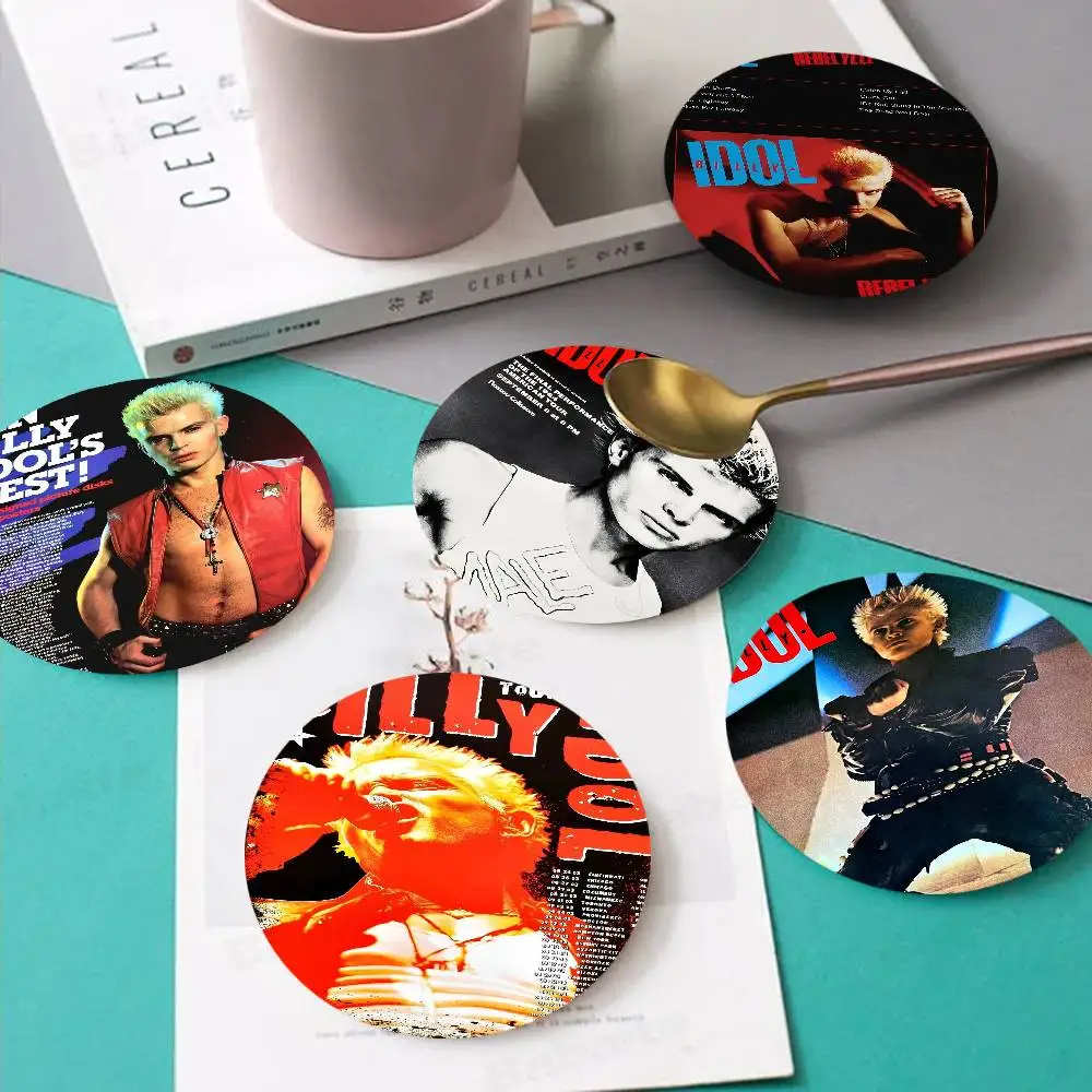 Rock Singer B-Billy I-Idol Natural Coaster Creative Cute Cartoon Absorbent Cushion Coffee Mug Bowl Cushion Insulation Cushion 4