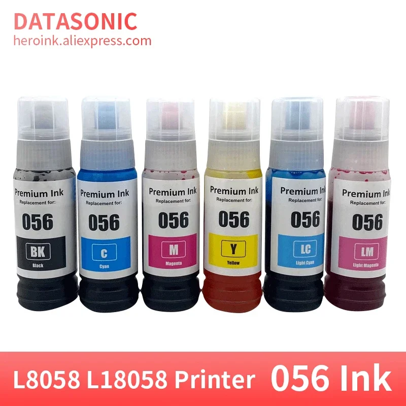 056 Ink For Epson 056 ink Compatible Color Water Based Bottle Refill Bulk Inkjet Ink 056 for Epson L8058 L18058 Printer Ink