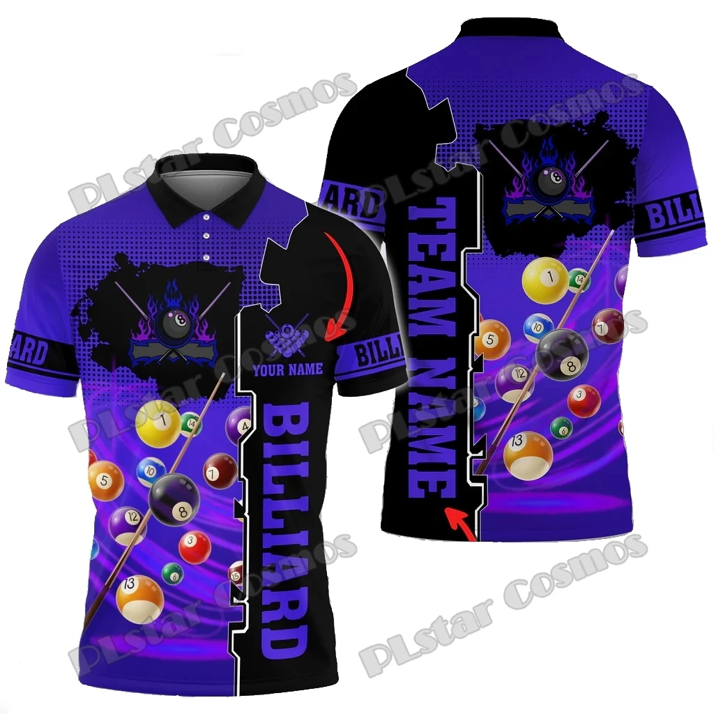 Billiards Tornado Multi Color Options Personalized Name 3D Printed Men's Polo Shirt Summer Unisex Casual Polo shirt WK186