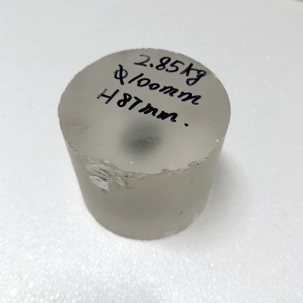 100mm Round Column Synthetic White Sapphire Raw Stone White Corundum Cylinder Rough Blank