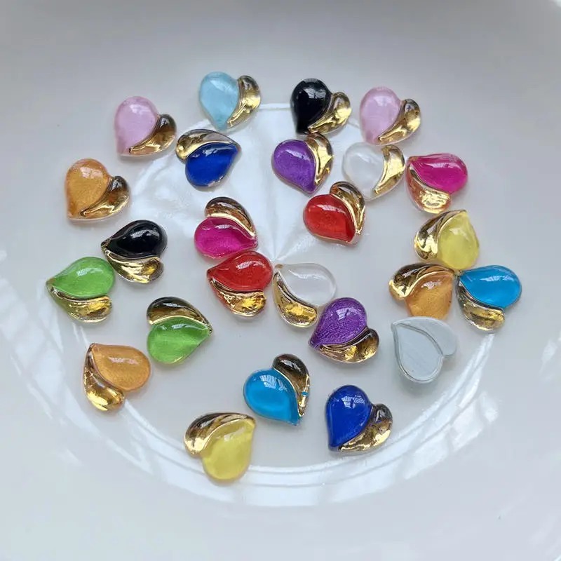 High quality two-color heart-shaped acrylic Rhinestone DIY jewelry decoration flat back wedding decoration nail Rhinestone