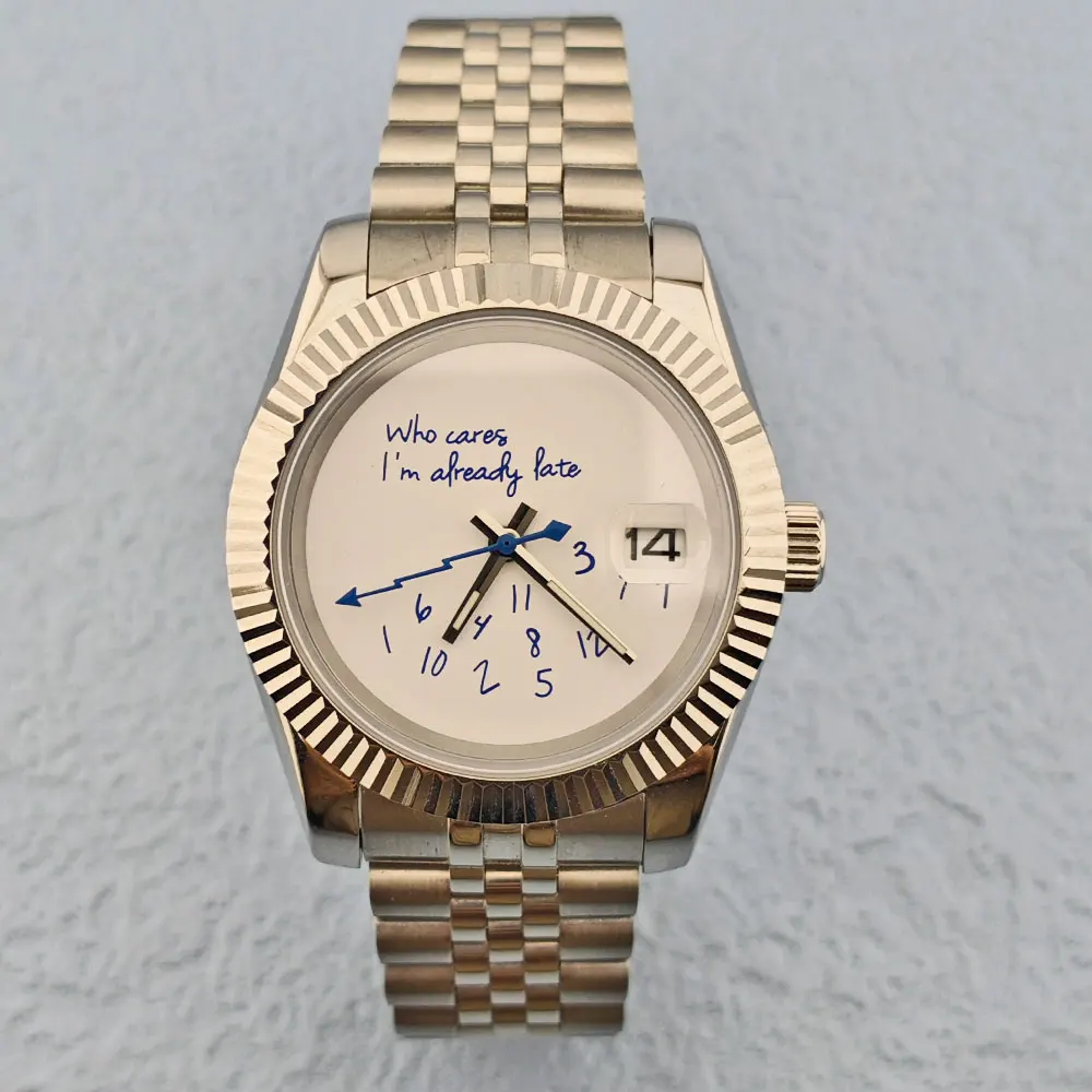 

Who cares if I'm already late 123 dial unisex watch 36mm 39mm NH35 movement watch accessories sapphire glass 10bar waterproof