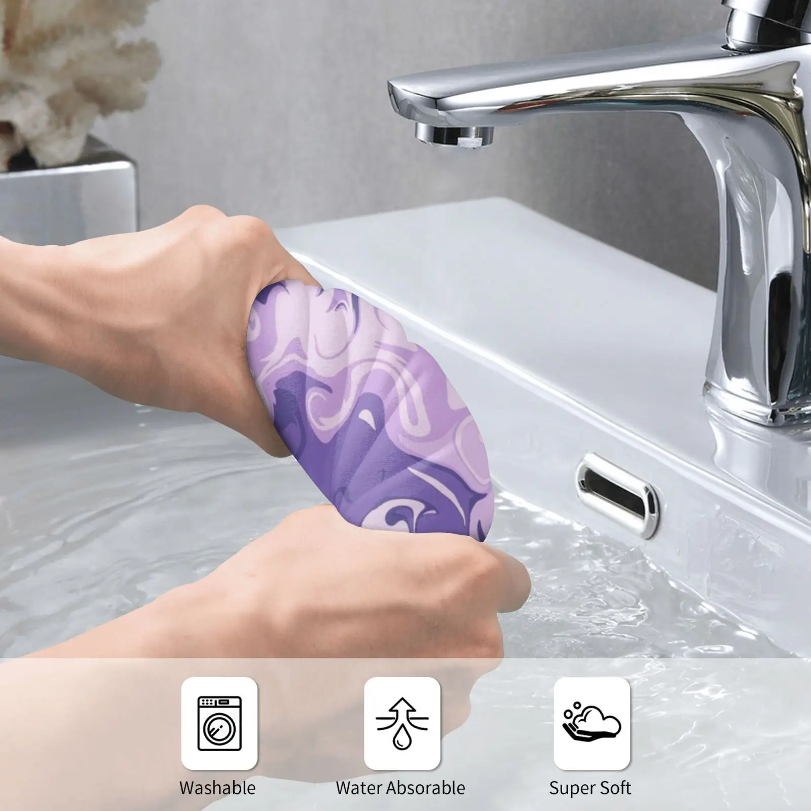Purple Bath Towel Beach Cushion Liquify Quarantine Pattern Purple Camouflage