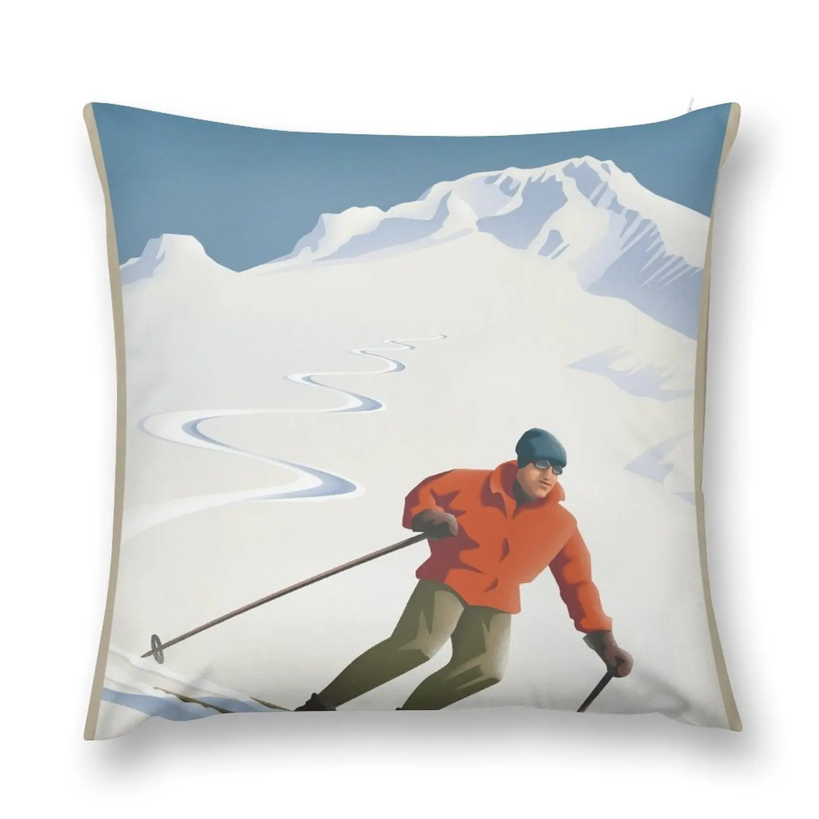 

Vintage Ski Mount Hood Travel Poster Throw Pillow pillow pillowcase Sofa Cushions Cover Sitting Cushion home decor items pillow