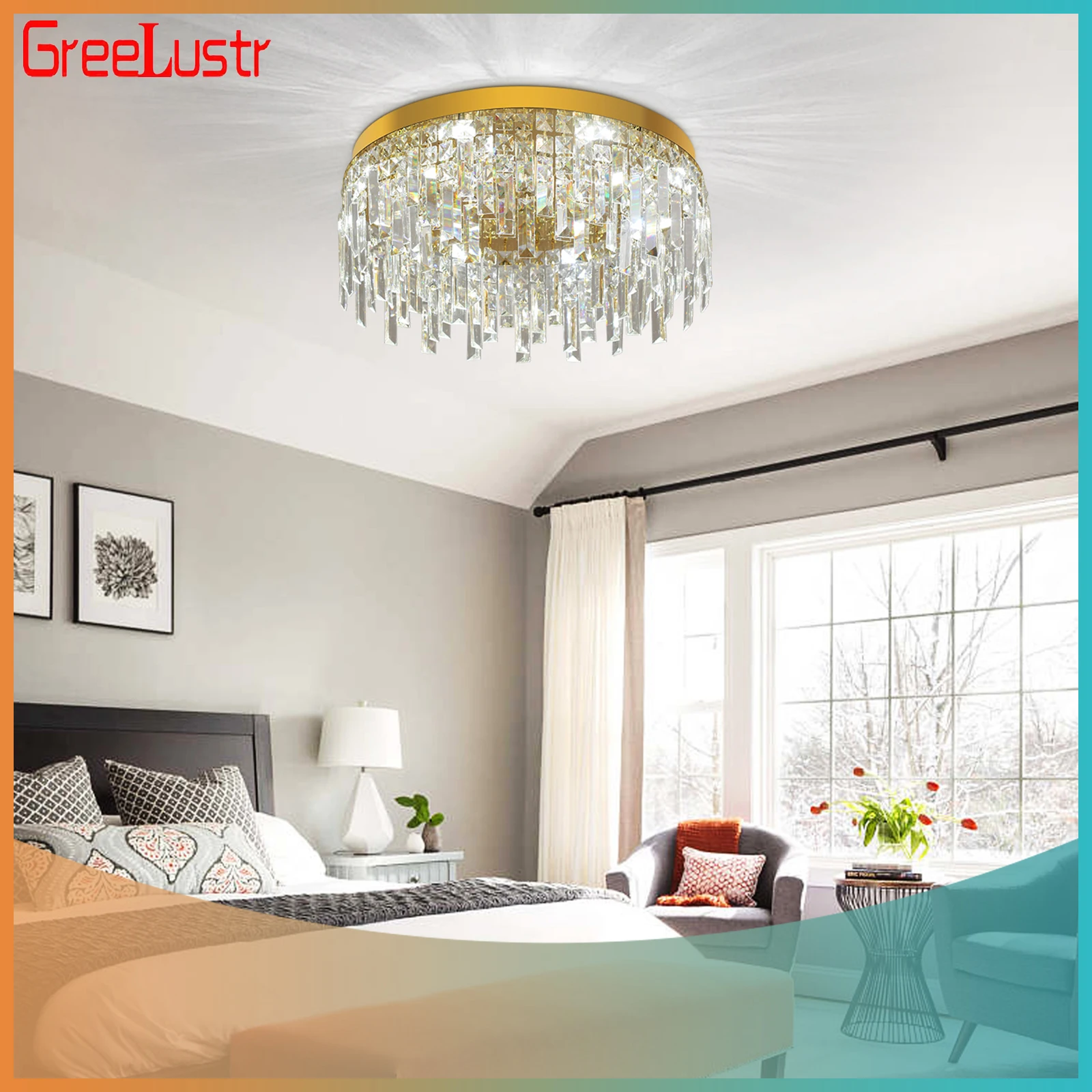 Moderne Led Plafondlamp Hanglamp Goud Luxe Kristallen Kroonluchter Woonkamer Eetkamer Huis Keuken Decoratie Armatuur Glans