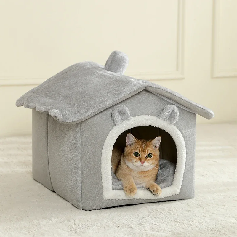 

Foldable Pet House Removable Washable Cat House Puppy Cave Sofa Pet Bed House for Extra Small Dogs and Small and Medium Cats