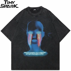 Hip Hop Retro Washed Black T-Shirt Streetwear Hipster Graphic Dope T Shirt Cotton Harajuku Tshirt Men Tops Tees Unisex Y2K