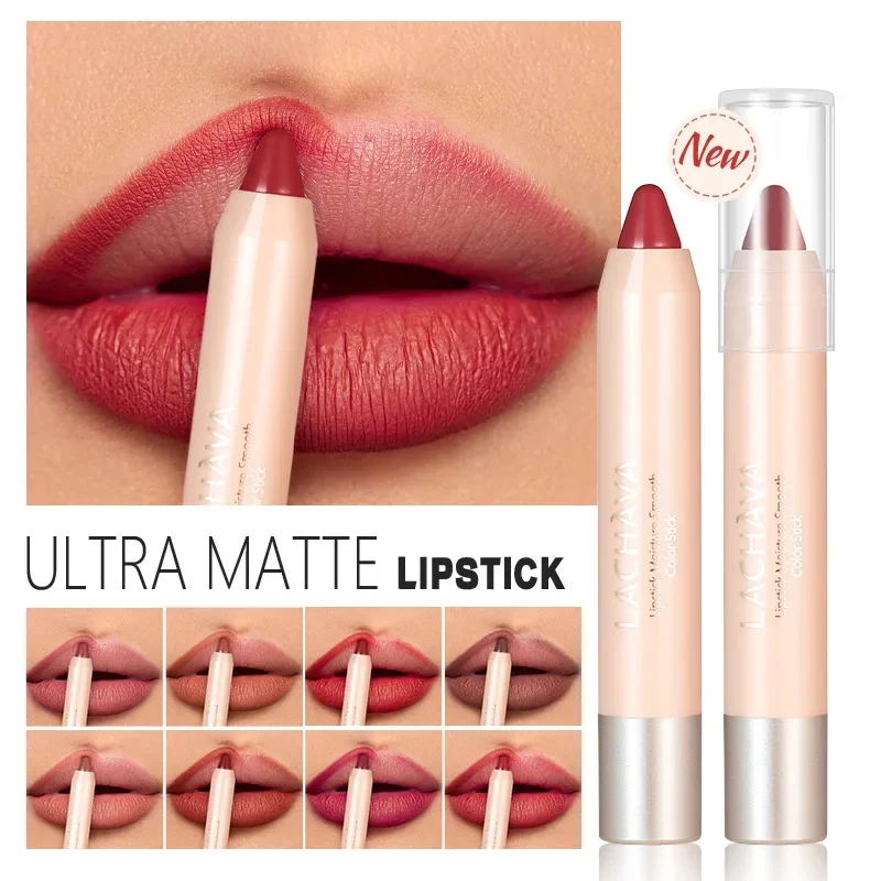 คุณภาพสูง Matte Nude สีแดงลิปสติก Lip Liner ดินสอ Contour Tint Labial แต่งหน้ากันน้ํา Non-sticky Lip Stick Lipliner ปากกา