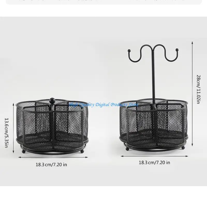 U2JE Multifunctional Desk Organiser Pen Holder with 5 Compartments and Keychain Hook
