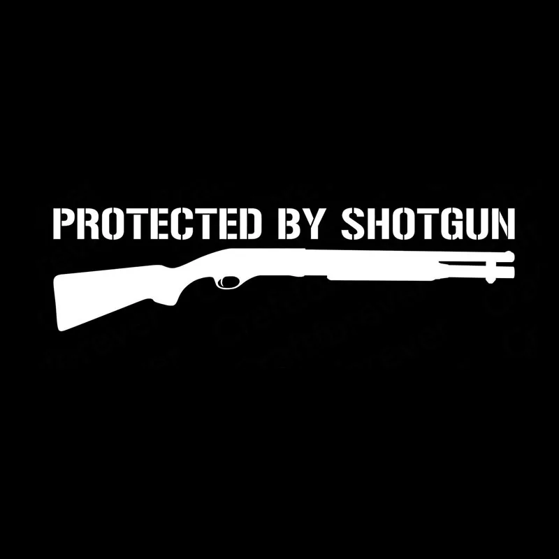 Car Sticker PROTECTED BY SHOTGUN Gun Automobiles Motorcycles Exterior Accessories Vinyl Decal for Toyota Honda Lada Vw