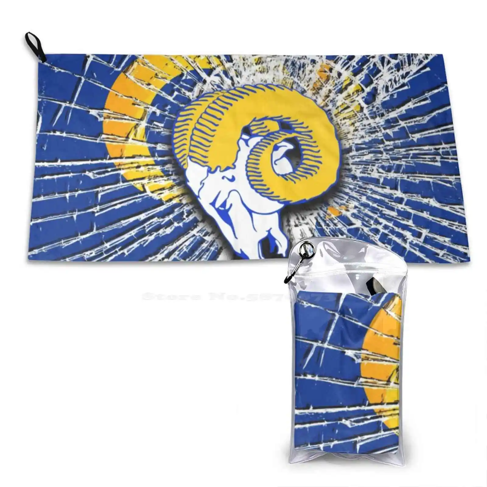 Glass From The Sky , Part Deux Print Washcloth Soft Towel Rams Logo Los Angeles La Ramheart Football