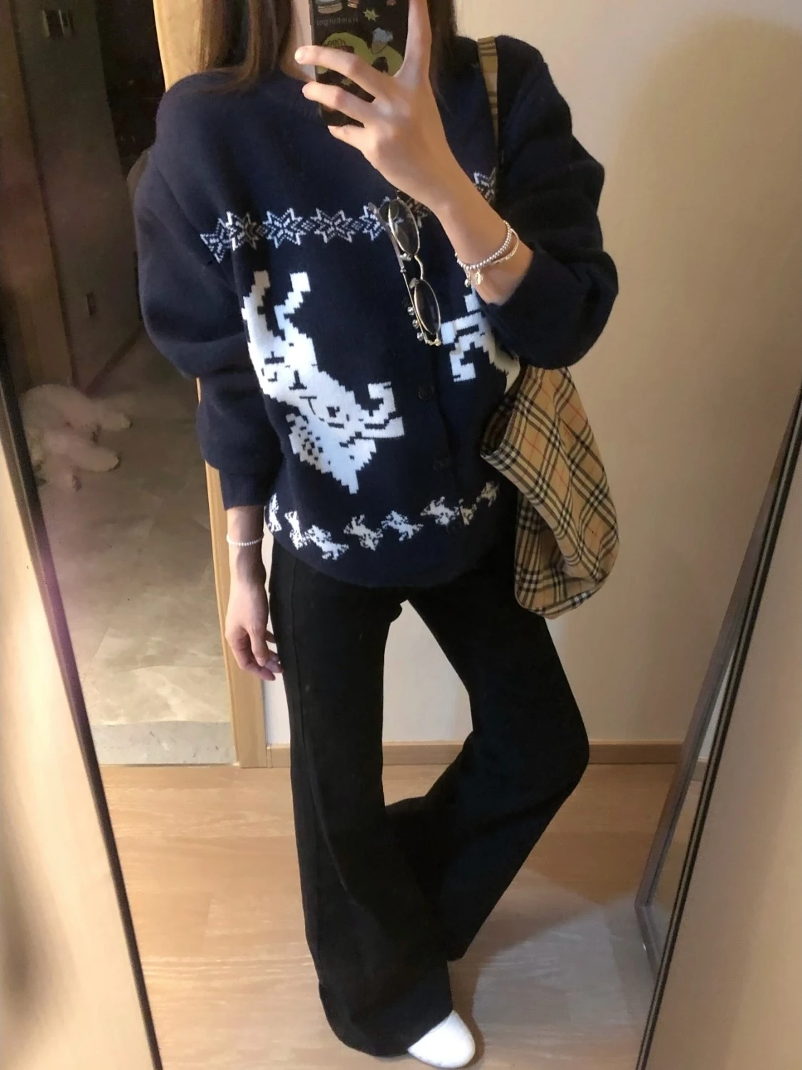 

Autumnal Lazy Fair Isle Knitted Open Cardigan Sweater Men's Casual Loose Vintage American Sle Floral Embroidery Outerwear