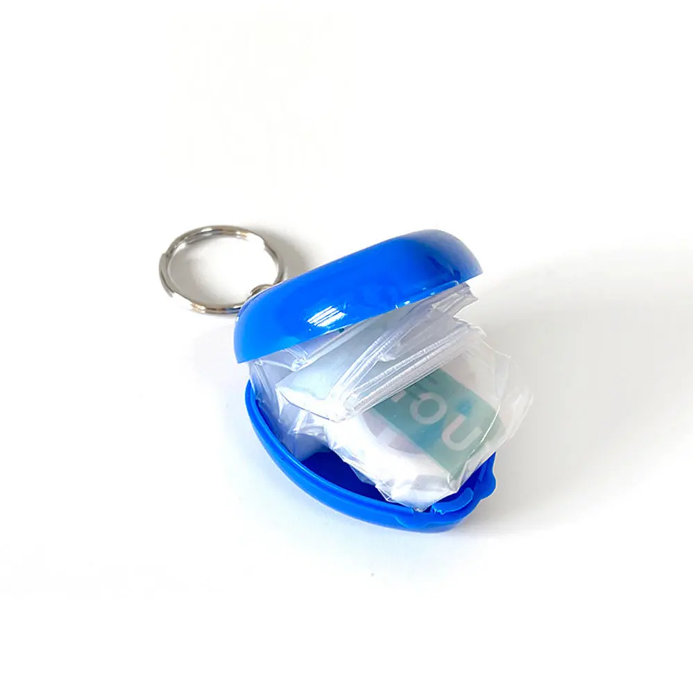 1Pc CPR Mask CPR Face Shield for CPR Resuscitator with One-way Keychain Heart Shape First Aid Rescue Kit Personal Health Care