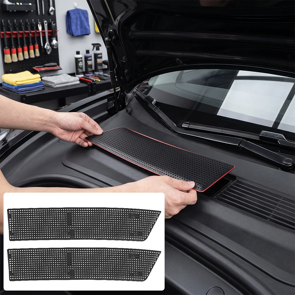 1PC ABS Car Front Hood Air Conditioning Vent Intake Cover Dustproof Insect-proof Net Filter Covers For Tesla Model 3 Highland