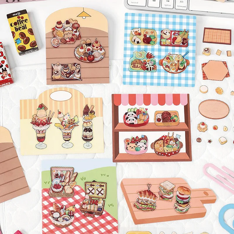 

Набор наклеек, 2 листа/пакет, корейские 2,5D кавайные наклейки с едой для справочника, канцелярских принадлежностей, альбома «сделай сам», чехла для телефона, украшения дневника