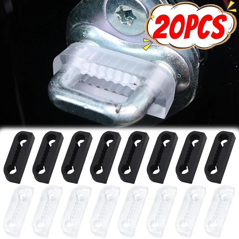 

20~4pcs Silicone Auto Door Latch Protector Cover Cushion Pad Shock Absorber Damper Anti Rattle Noise Reduction Buffer Gasket Kit