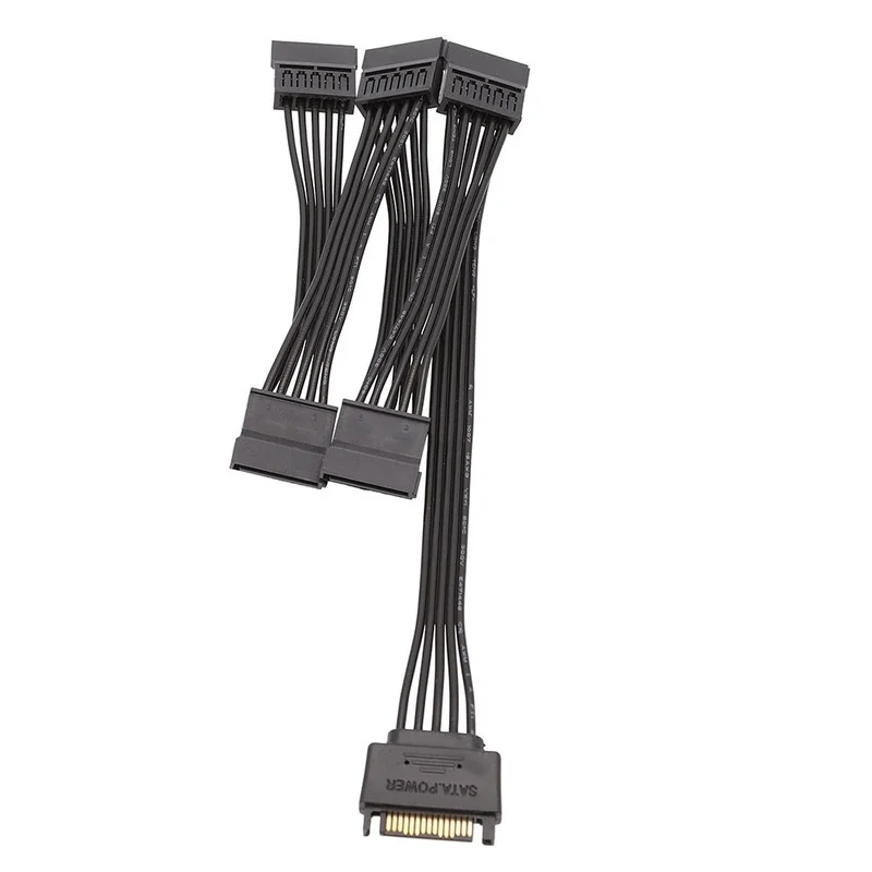 Cable de extensión de disco duro SATA de 15 Pines, adaptador divisor de 1 macho a 5 hembra, Cable de expansión de disco duro (60CM)