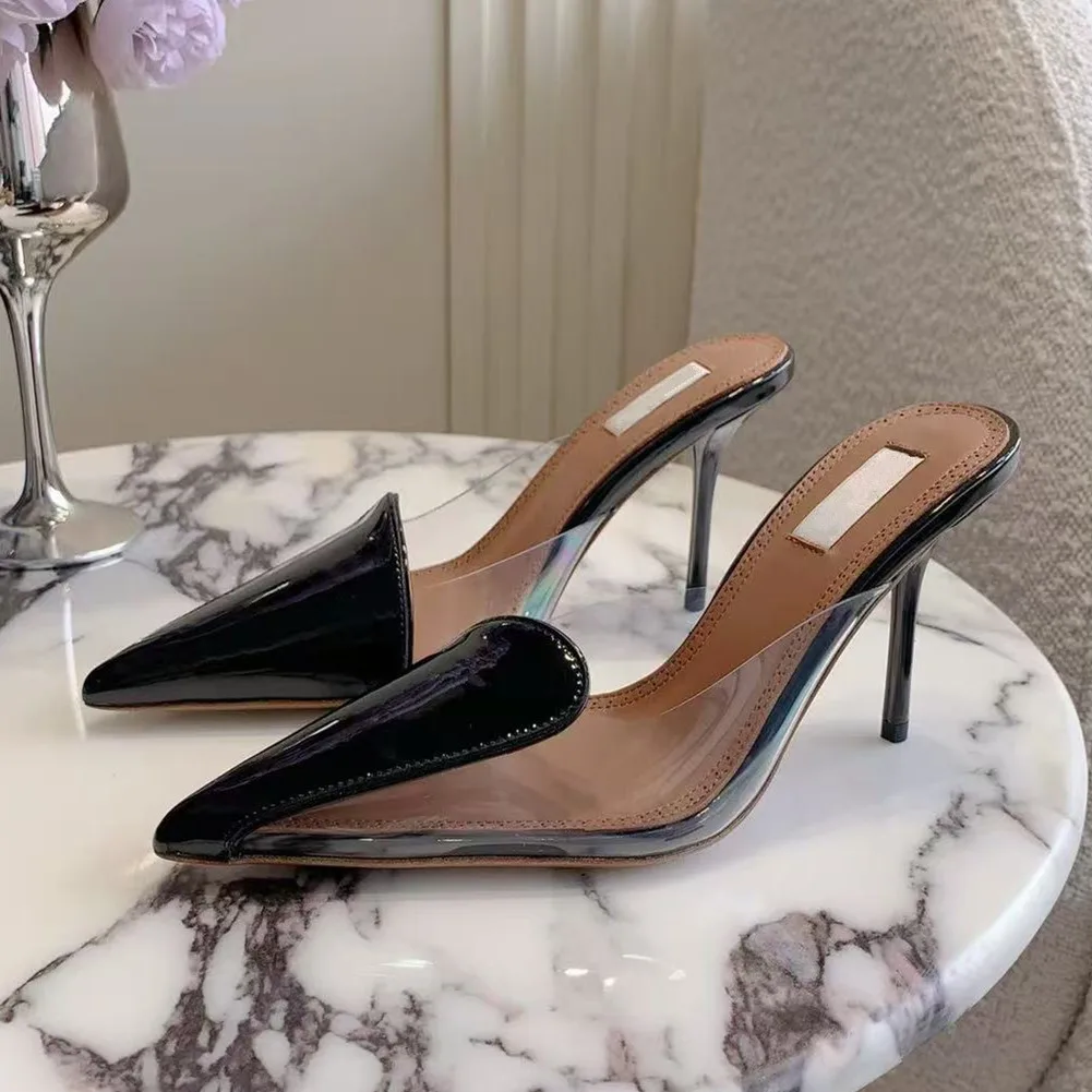

Baotou summer half slippers for women, pointed high-heeled slippers for women, 2026 new Korean version single shoe for women