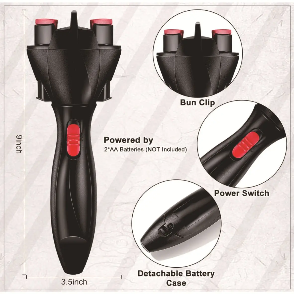 ماكينة تجديل الشعر الأوتوماتيكية الدوارة بزاوية 360 درجة، أداة تصفيف الشعر الكهربائية للنساء والفتيات #6