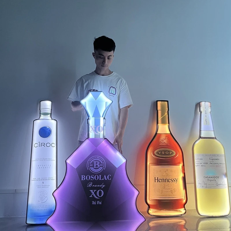 

LED acrylic luminous bar placard nightclub atmosphere decorative props KTV on the wine hand placard