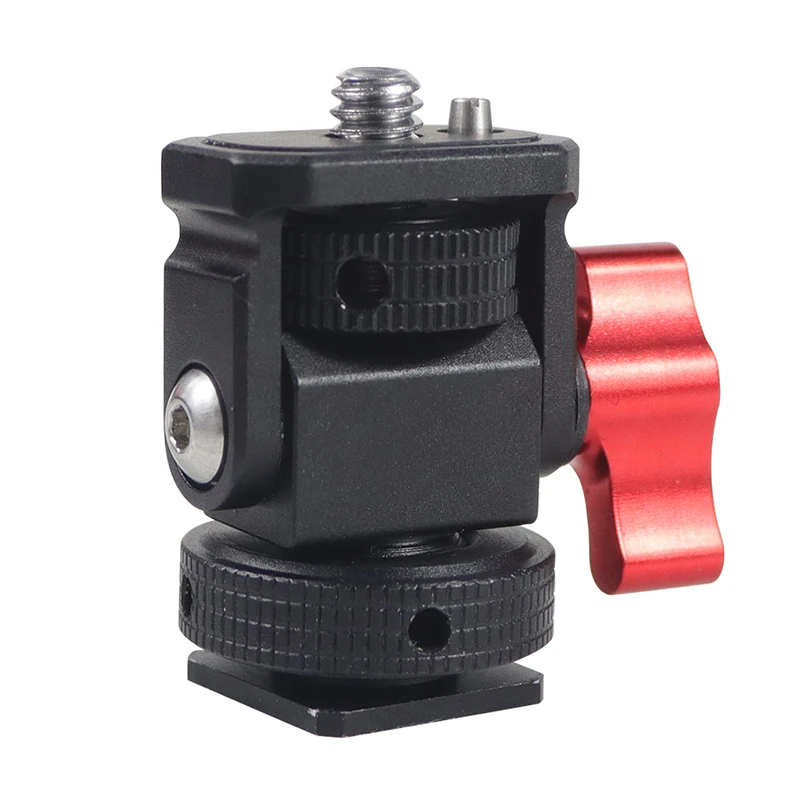 Uchwyt monitora polowego z regulacją obrotu i nachylenia, mocowanie monitora z mocowaniem Cold Shoe, pin ARRI 1/4\" do DJI OSMO 360 i aparatów DSLR — zdjęcie produktu 3