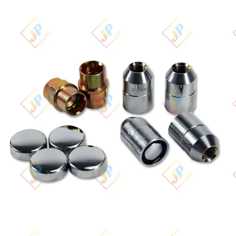 M12x1.5 /1.25 Car Tuning Parts Wheel Lock Lug Nut Anti-theft Anti-theft Wheel Bolt Lock Nut 4 Wheel Nut Lock with Sleeve