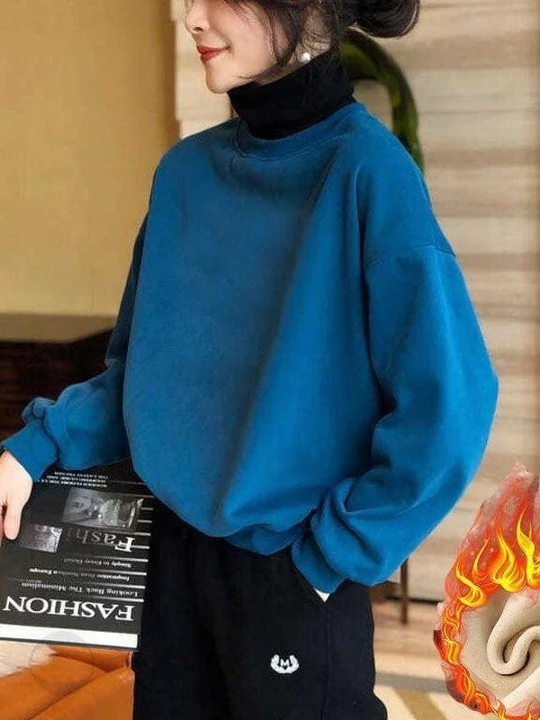 

Осенне-зимняя утепленная флисовая женская толстовка с высоким воротником, модная универсальная верхняя одежда, куртка, трендовая модель с эффектом двухслойности