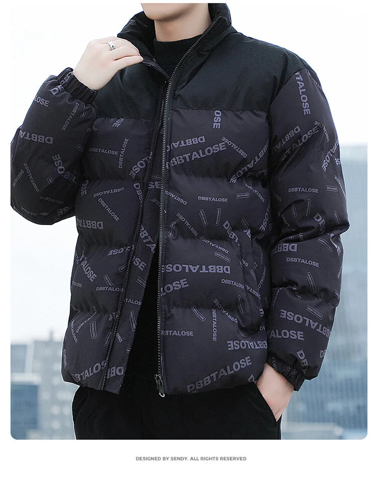 Parka Winter Jacket Men Thick Coats Warm Breathable Puffer Jackets Padded Outerwear Fashion Casual Letter Print Parkas Men