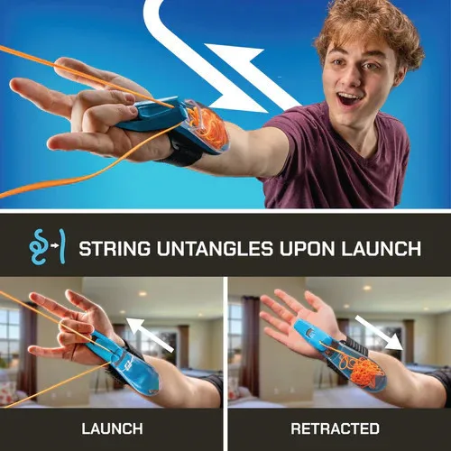 Luminous Elastic String Wrist Launcher Transparent Hand Rope Shooter Outdoor Cosplay Accessory Stress Release Game Toy for Child