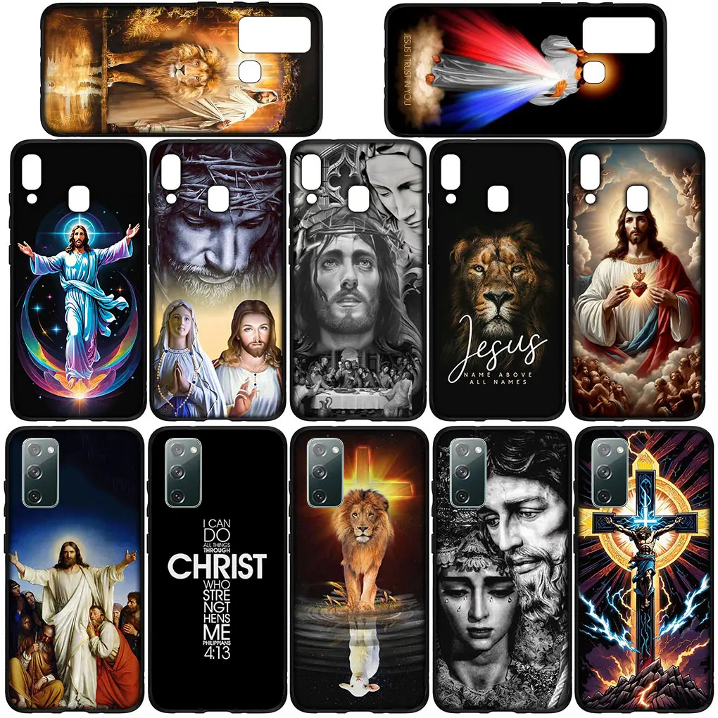 Cross God Jesus Judah Phone Cover Casing for Samsung Galaxy S24 S23 Fe Ultra Plus A55 A35 A24 A25 A15 A05 M55 M15 Soft TPU Case