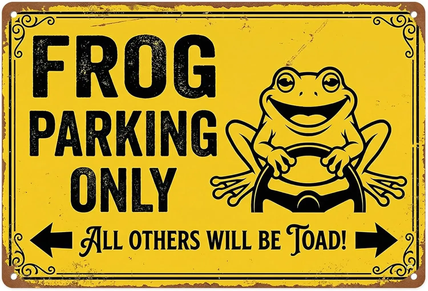 Funny Vintage Metal Tin Sign Wall Decor,   | Retro Yellow Wall Art for Man Cave, Basement, Garage and Warehouse--Tin Sign