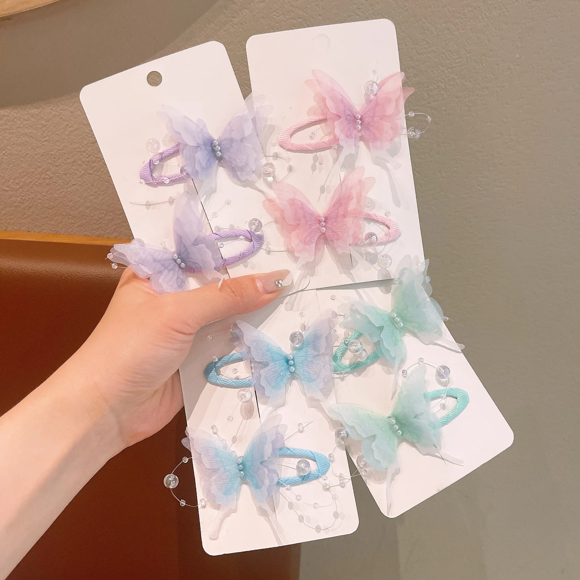 

Super Fairy Mesh Butterfly Hair Clip Children Colorful BB Clip Girls Bangs Forehead Side Clip Headwear Chinese Style Hairpin New