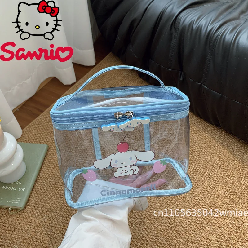  2025 New Transparent Makeup Bag Fashionable High Quality Handheld Toilet Bag Cartoon Lightweight Travel Item Storage Bag