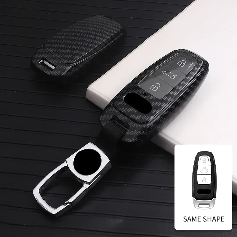 

Fashion Carbon Fiber Car Remote Key Bag Cover Accessories For For Audi A3 A6 A7 A8 C8 D5 Q4 Q7 Q8 S6 S8 S7 RS E-tron GT 2023 202