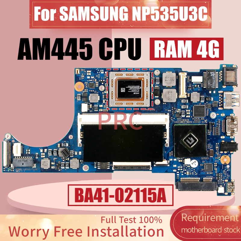 BA41-02115A For SAMSUNG NP535U3C Laptop Motherboard BA92-11147A RAM 4G AM4455 CPU DDR3 Notebook Mainboard
