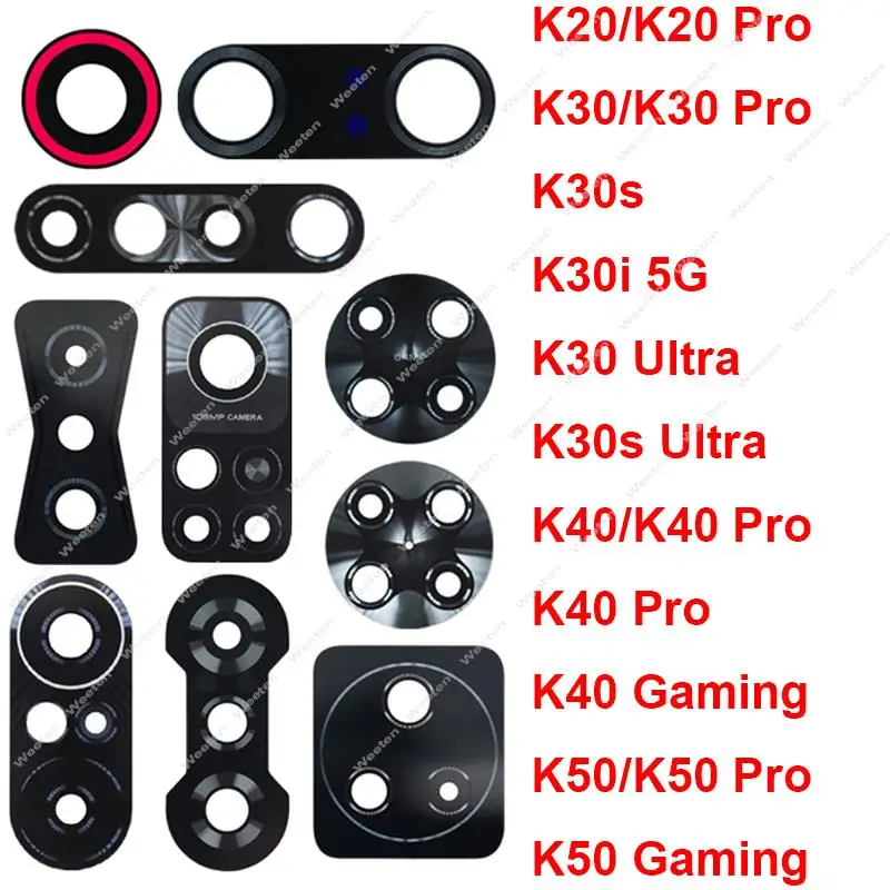 

Back Rear Camera Glass Lens with Adhesive Sticker Glue For Xiaomi Redmi K20 K30 K50 K40 Pro Plus K30i K30s Ultra K40 K50 Gaming