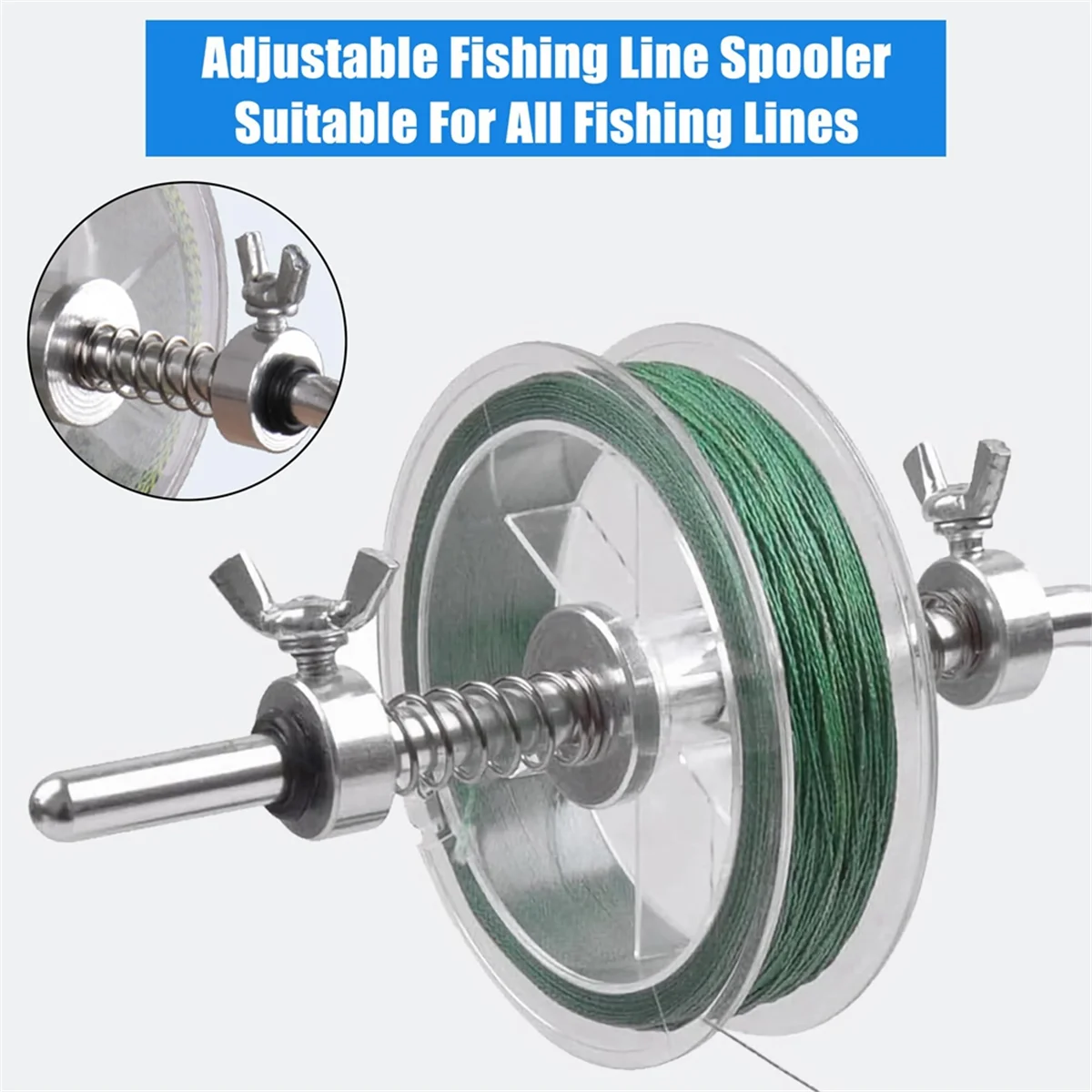 

2PCS Portable Fishing Line Winder Spooler Machine Spinning Baitcasting Reel Spooling System Fishing Tool Accessories