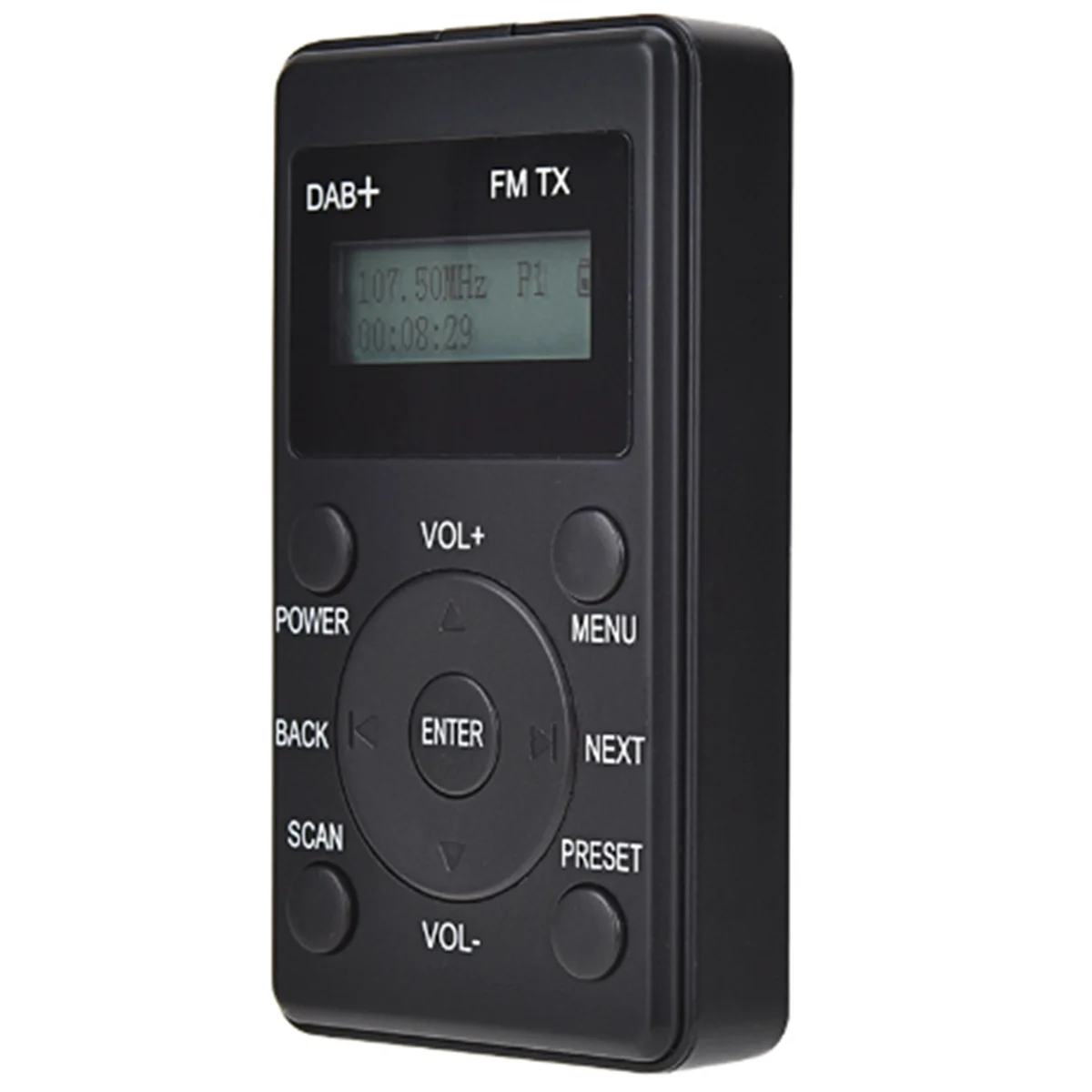 BOFO Portable Radio Mini Pocket FM DAB+ Digital Display Stereo Receiver LCD Built-In Battery Earphone Support Calendar