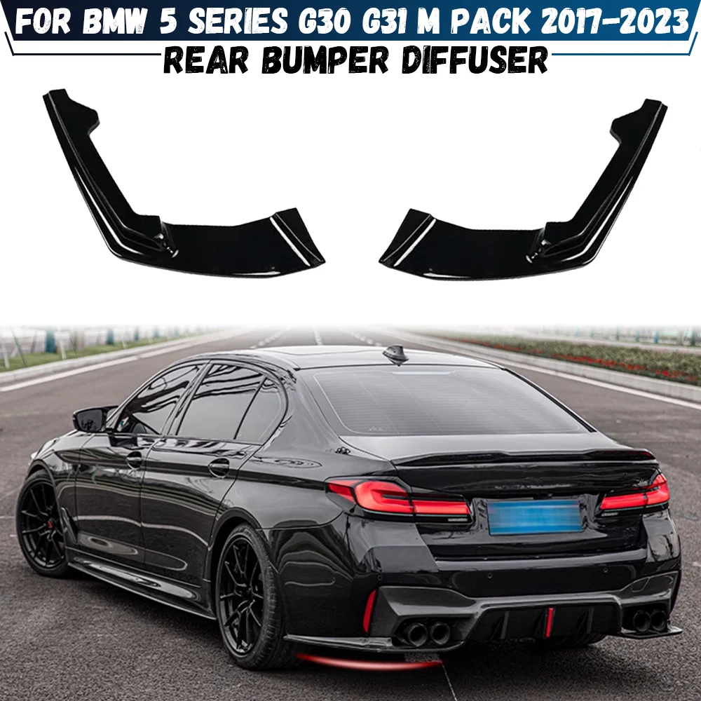 

For BMW 5 Series G30 G31 M Pack 2017-2023 Rear Bumper Side Splitter Lip Diffuser Corner Canard Spoiler Body Kit