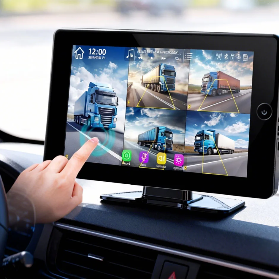 10.1 inch 5CH Monitor DVR AHD1080P Backup Camera Dashcam CCTV BSD Night Vision Record Bluetooth for Truck Bus RV Trailer Lorry