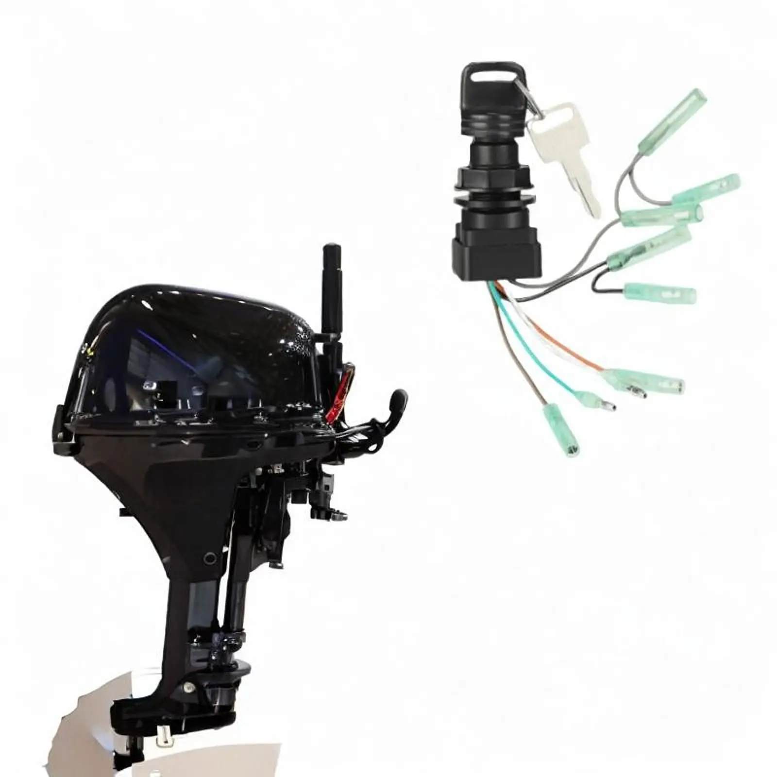 

Compact Ignition Key Switch Assembly for Suzuki Outboard Motor Control Box Boat Engine Replacement